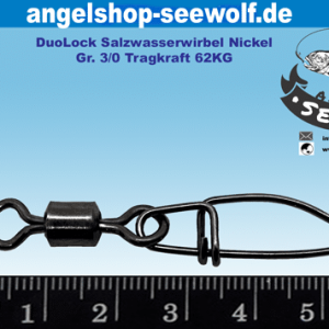 Angelwirbel DuoLock-Wirbel Größe 3/0 Tragkraft 62KG Premium-Qualität Norwegen-Angeln Gelbes Riff