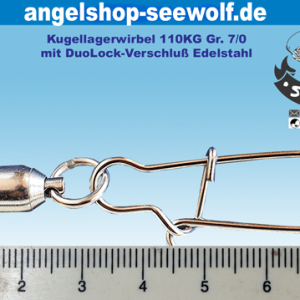 Big Game Kugellager-Angelwirbel Edelstahl Tragkraft 110KG Größe 7/0 SafeLink-Verschluss Heilbutt- Thunfisch-Angeln