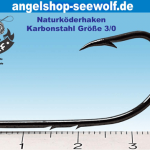 Wurmhaken Größe 3/0 Naturköderhaken Karbonstahl-Angelhaken Bait Holder Hook salzwasserbeständig Buttangeln