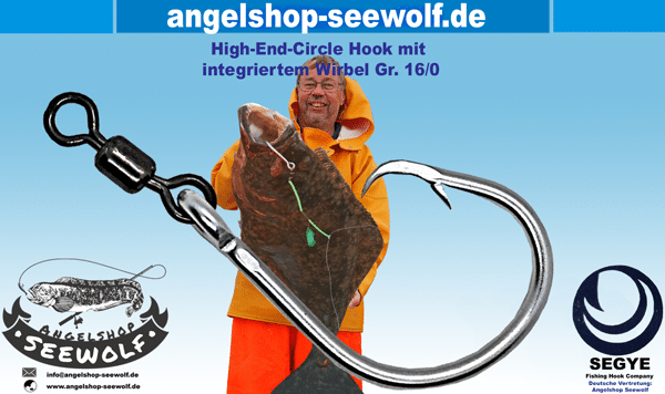Naturköder-Spezialhaken Größe 16/0 High-End Circle Hook mit 100KG Power-Wirbel Naturköder-Angelnhaken